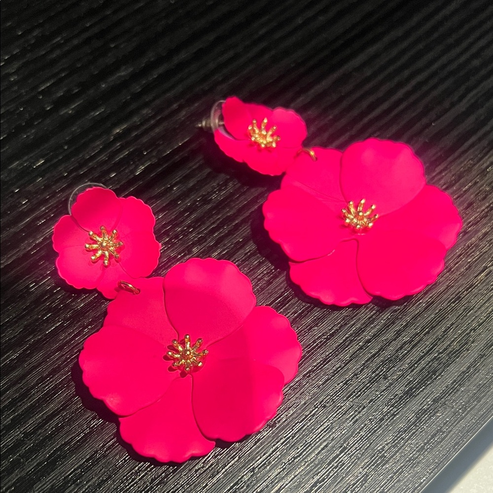 Pink Floral Earrings